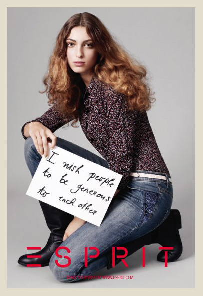 Esprit Make Your Wish Christmas 2011-2012 Campaign: Designer Denim Jeans Fashion: Season Collections, Lookbooks and Linesheets