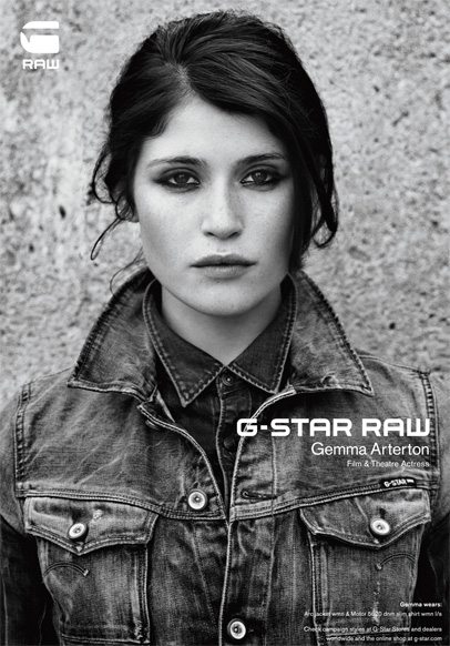 Gemma Arterton in G-Star RAW 2011-2012 Fall Winter Campaign: Designer Denim Jeans Fashion: Season Lookbooks, Ad Campaigns and Linesheets