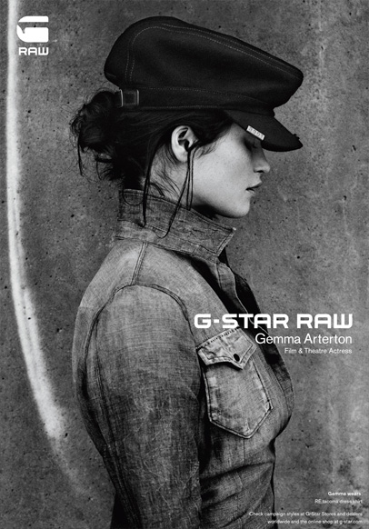 Gemma Arterton in G-Star RAW 2011-2012 Fall Winter Campaign: Designer Denim Jeans Fashion: Season Lookbooks, Ad Campaigns and Linesheets