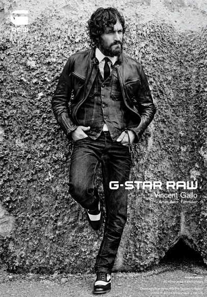 Vincent Gallo in G-Star RAW 2011-2012 Fall Winter Campaign: Designer Denim Jeans Fashion: Season Lookbooks, Ad Campaigns and Linesheets